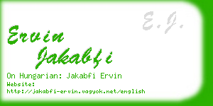 ervin jakabfi business card
